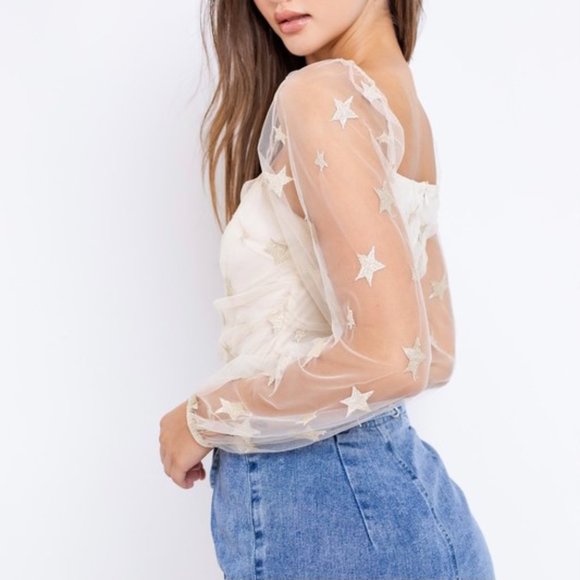 ❌SOLD OUT❌REACH FOR THE STARS SHEER BODYSUIT - Picture 4 of 8